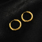 E107 Threaded Geometric Earrings-Gold