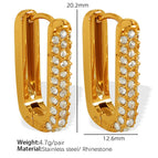 Eh315 White Diamond Gold Earrings