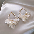 Pearl Petal Fringed Earrings