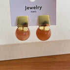 Brown Cat Eye Earrings