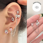 A427 Love Heart Bow Tie 1 Double Ear Piercings