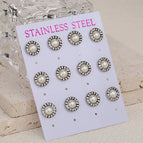 Ear Studs 74 / Silver / 6 Pairs/Card