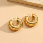 Spring Earrings 14K Real Gold