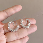 15#Silver Broken Silver Mosquito Coil Clip-on Earrings