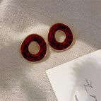 E2860--Red Leopard Print Ring
