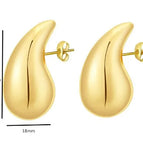 Water Drop Hollow Large Earrings Golden Cp-yz129fen-hb / 18K