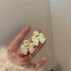 White Bow Earrings