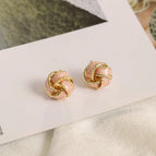 Pink Concentric Knot Earrings (S925 Silver Needle)