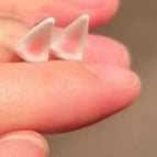 MZ-00593 White Pink Ear Bone Studs Pair