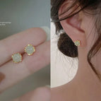 Imitation hetian jade stud earrings