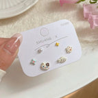 Cat eating fish set