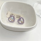 1362 Purple Heart 925 Silver Needle