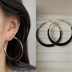 Dark Gray 0699 Black Oil Drop Earrings
