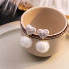 E1631-1/Pink Love White Fur Ball