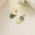 666-Heart-Shaped Drip Glazed Green Milky White Two-Tone