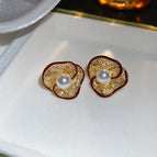 Silver Needle-Gold-Red-(Real Gold Plating)