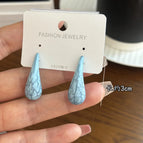 4608 Blue Cracked Water Drop Earrings