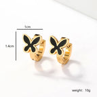 Gold / 1.4cm 1cm Black Butterfly