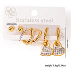 Love Heart Full Diamond Earrings Set 0367