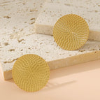 30mm / Gold / 2 PCs Stainless Steel round Plate Earrings