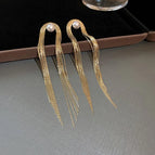 24# Silver Needle-Gold Pearl U-Shaped Tassel