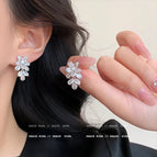 Flower Crystal Tassel【E0199 Silver Needle】