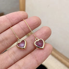 2403161C Love Heart Zircon Ear Thread (S925 Silver Needle)