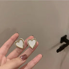 Gold-edged Heart Earrings