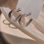 Three-layer love earrings