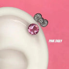 Pink Diamond Bow Earrings