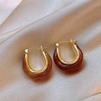 5# Amber U-Shaped Earrings