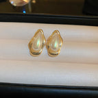 36#Silver Needle-Gold-Water Drop-Mermaid Princess Earrings
