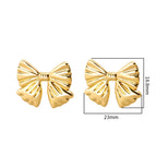 F823-Golden Bow Stud Earrings