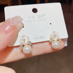 No. 94 Flower Pearl Stud Earrings (Thickened Real Gold Plating)