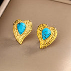 Gold Dark Blue Turquoise E-246