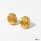 Gold Vertical Oval Earrings D2753