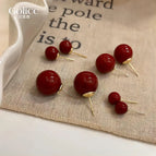 0.8 Red Beans Stud Earrings
