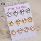 Footprints Ed88 / Gold Silver Rose Gold / 6 Pairs/Card