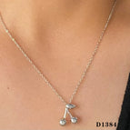 Silver Cherry Necklace D1384
