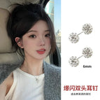 3 # 6mm Diamond Ball Earrings Pair