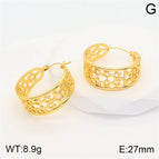 27mm round Hollow / Gold / 1 Pair/Package