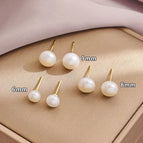 6mm Freshwater Pearl Stud Earrings (S925 Silver Needle) Pair