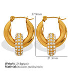 White Zirconium Gold Earrings 2