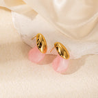 Pink Drop-shaped Earrings