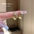 Gold Boat-shaped Earrings (A0463)