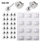3mm Steel Color Glazed Surface Ear Stud