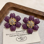 2512195B Purple Flower Earrings