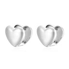 Heart Ear Clip Steel Color