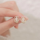Temperament oval opal stud earrings