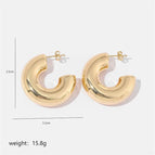 Gold / round Tubular Earrings